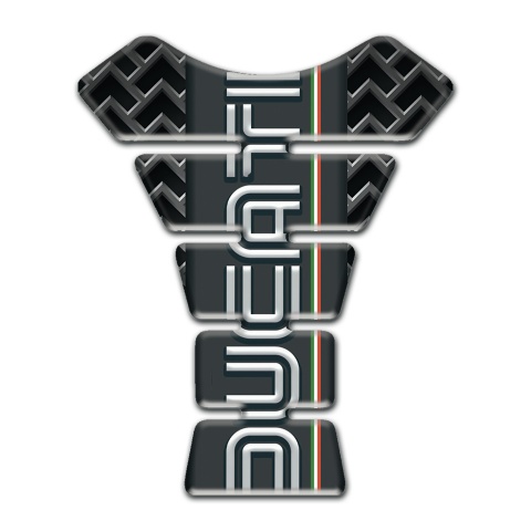 Ducati Tank Fuse Gray Grid background with Vertical Logo Design 