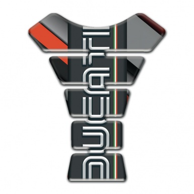 Ducati Tank Fuse Orange Gray Patterns Base and Graphite Logo Panel 