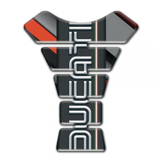 Ducati Tank Fuse Orange Gray Patterns Base and Graphite Logo Panel 