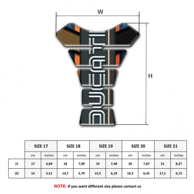 Ducati Tank Protector Brown Orange Base and Vertical Logo Style 