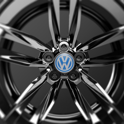 VW Volkswagen Silicone Stickers Center Hub Classic Blue Grey Ring