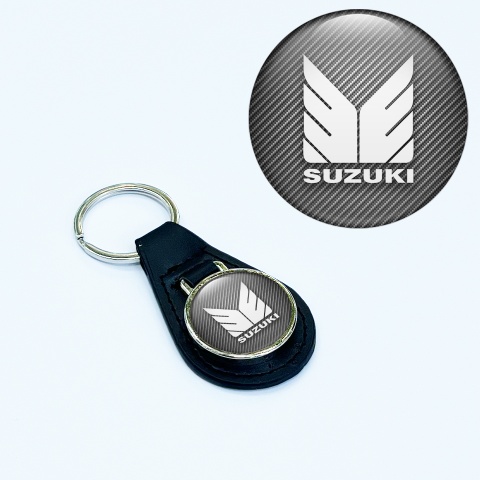 Suzuki Leather Keychain Light Carbon White Clean Edition