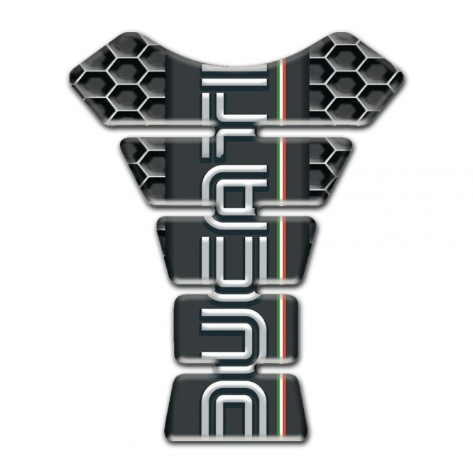 Ducati Tank Pad Protector Honeycomb Motive with Vertical Logo Design 