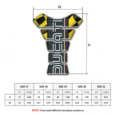 Ducati Tank Fuse Yellow Black Squares base White Logo 