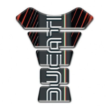 Ducati Tank Protector Black with Thin Stripes Design 