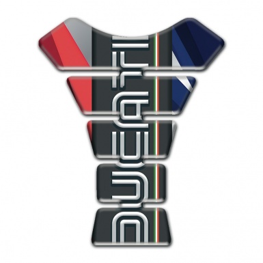 Ducati Tank Pad Motorbike Multicolored Decoration Base and White Logo 