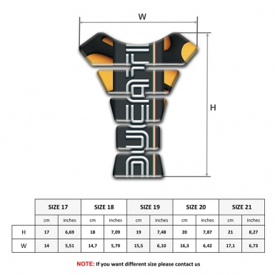 Ducati Tank Pad Motorbike Yellow Black parts Base and White Logo 
