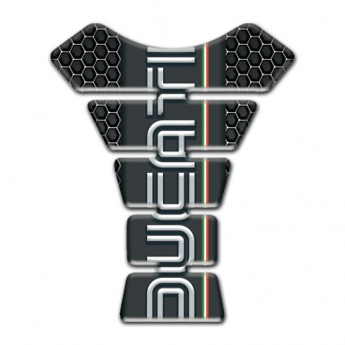 Ducati Tank Protector White Logo Perforated Steel Base 