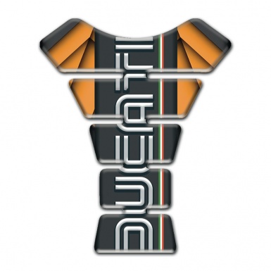 Ducati Tank Guard Pads Orange Figures Base and White Logo 
