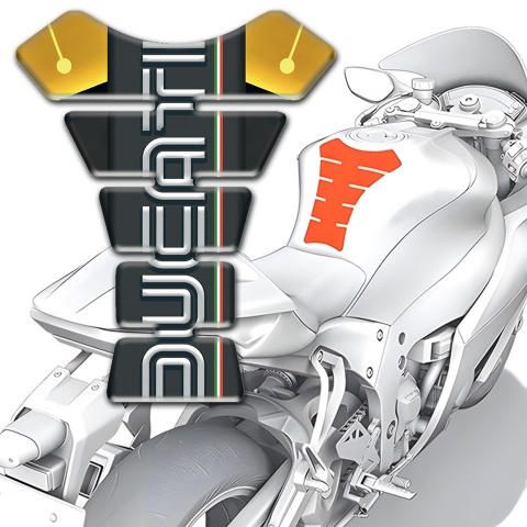 Ducati Tank Pad Protector White Logo Anti Slip Sticker 