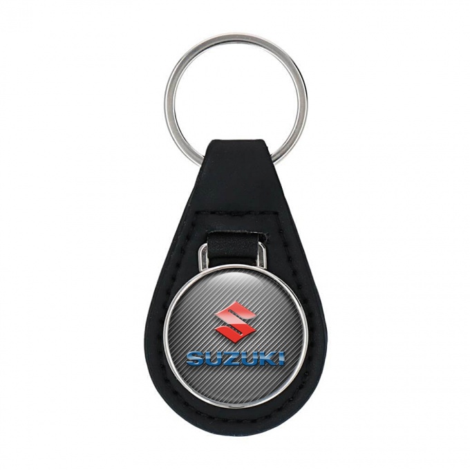 Suzuki Key Fob Leather Light Carbon Red Blue Edition