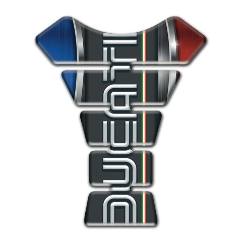 Ducati Tank Protector Blue Red Base Decoration and Graphite Panel Logo 