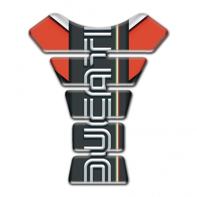 Ducati Tank Pad Protector White Vertical Logo Style 