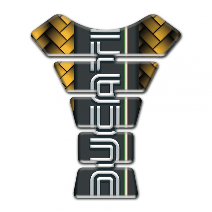 Ducati Tank Fuse Yellow Mosaic Base Graphite Logo Panel 