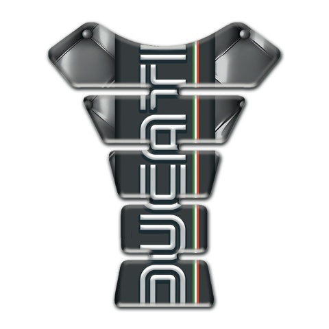 Ducati Tank Protector Gray Leather base White Vertical Logo Print 