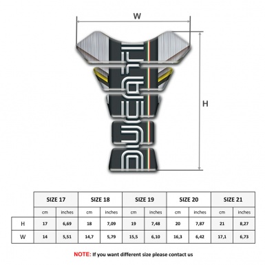 Ducati Tank Protector Anti Slip Sticker with White Vertical Logo print 