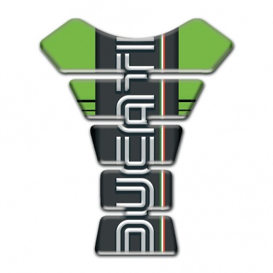 Ducati Tank Pad Motorbike Fresh green Base and Vertical White Logo 