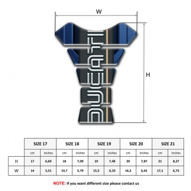 Ducati Tank Pad Protector Dark Blue Base with White Logo Print 