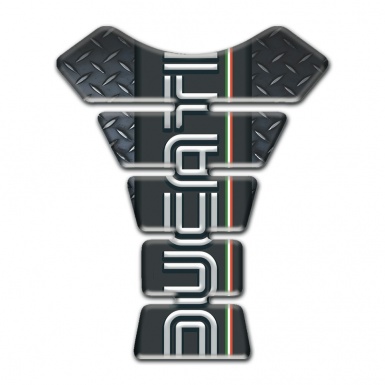 Ducati Tank Protector Rough Effect Base and Black Logo Panel 