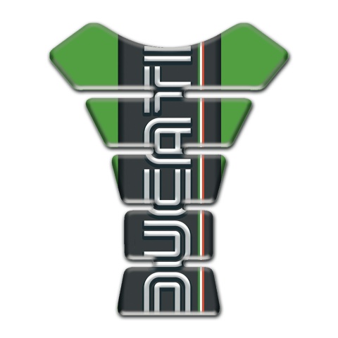 Ducati Tank Pad Protector Green Base Black Logo Panel 