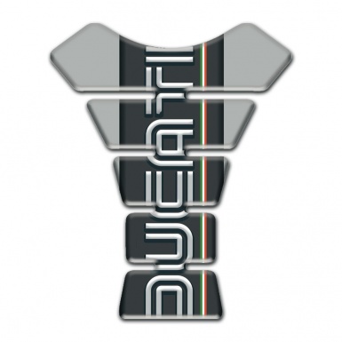 Ducati Tank Fuse Gray base Black Logo Panel 