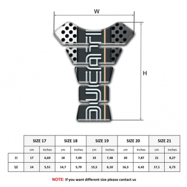 Ducati Tank Pad Protector Light and Dark Perforated halves Base and Black Logo Panel 