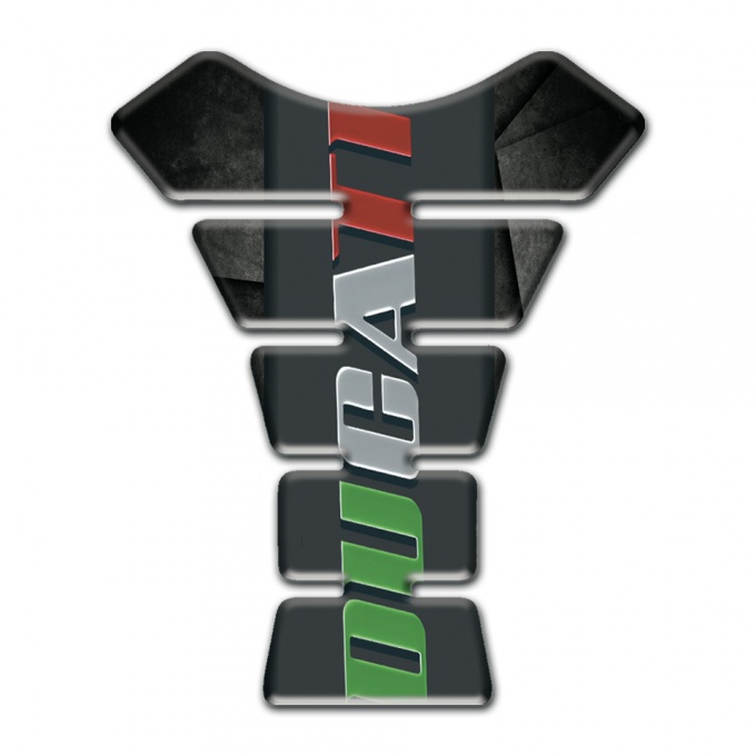 Ducati Tank Pad Protector Gray Black Mixed Base Colorful Logo 