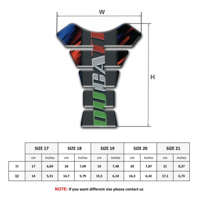 Ducati Tank Fuse Black with Blue Red patterns base Colorful Logo style 
