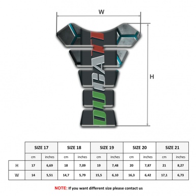 Ducati Tank Pad Motorbike Gray Figures with Turquoise Channels Design 