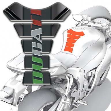 Ducati Tank Guard Pads Chromed Base Design Colorful Logo 