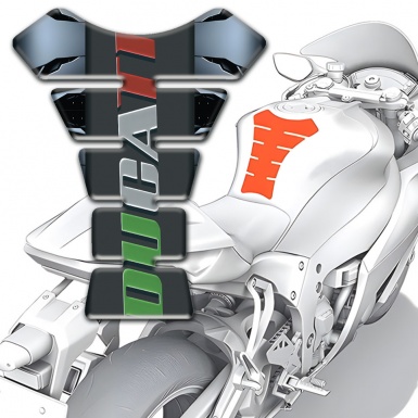 Ducati Tank Guard Pads Torn base Effect Colorful Logo Style 