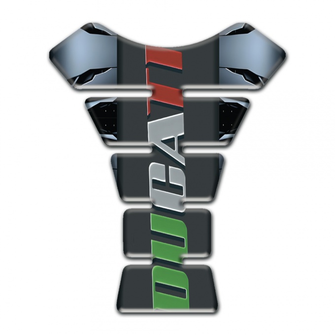Ducati Tank Guard Pads Torn base Effect Colorful Logo Style 