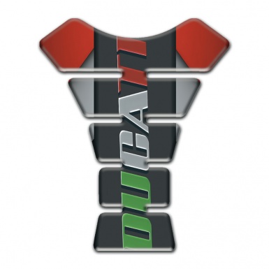 Ducati Tank Pad Motorbike Red Gray Base Colorful Logo Design 