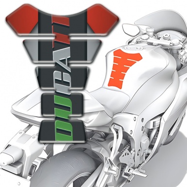 Ducati Tank Pad Motorbike Red Gray Base Colorful Logo Design 