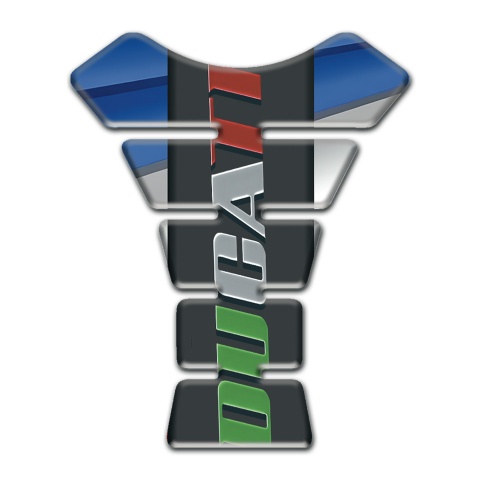 Ducati Tank Pad Protector Blue Gray baackground Colorful Logo Design 