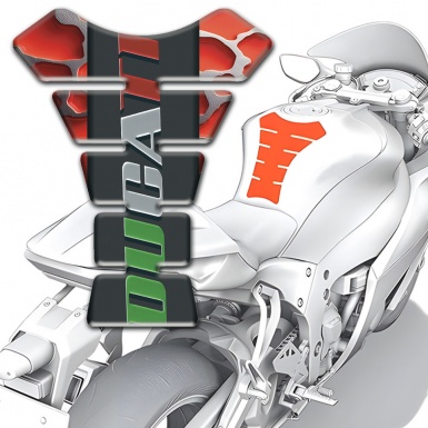 Ducati Tank Fuse Red Clouds Base and Colorful Logo