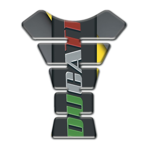 Ducati Tank Pad Motorbike Gray with Yellow Motive base and Colorful Logo 