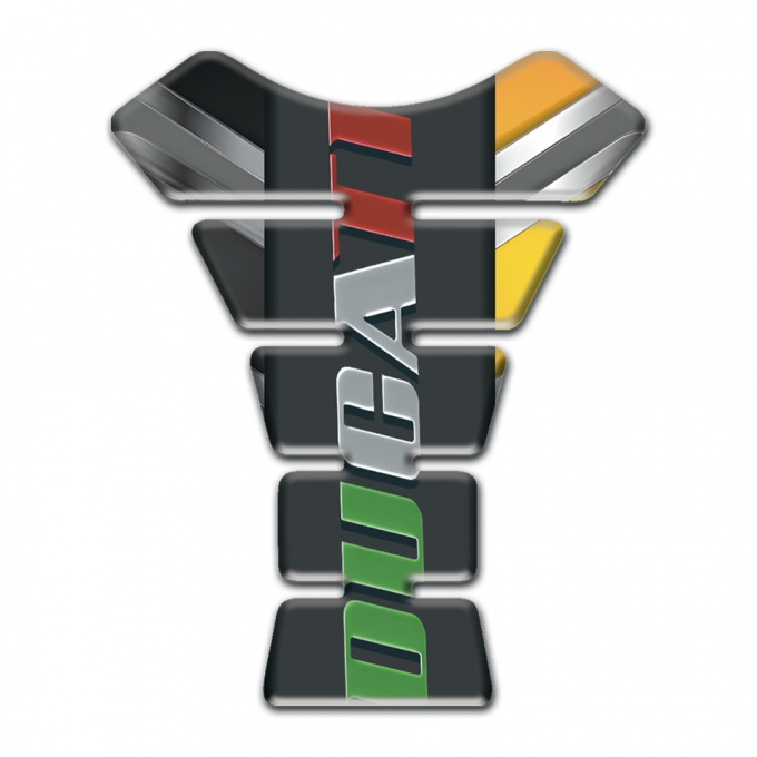 Ducati Tank Fuse Black Logo panel with Colorful inscription