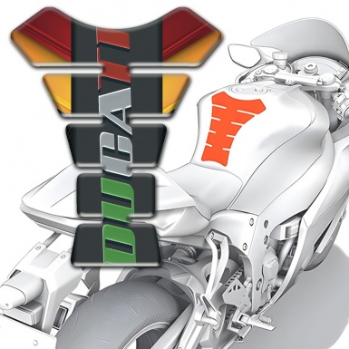 Ducati Tank Guard Pads Fire Colors base Colorful Logo 