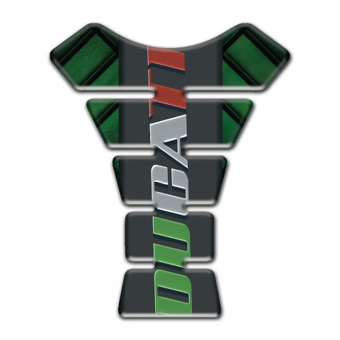 Ducati Tank Pad Protector Dark Green Parts Base and Colorful Logo Style 