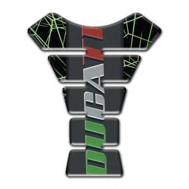Ducati Tank Fuse Green Spider Web Base and Colorful Logo 