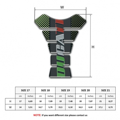 Ducati Tank Pad Motorbike Green Dots Design with Colorful Logo 