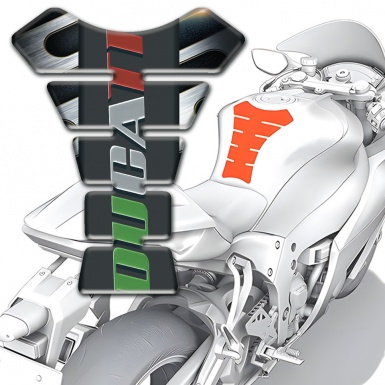 Ducati Tank Pad Protector Metal Detail Base effect with Colorful Logo 