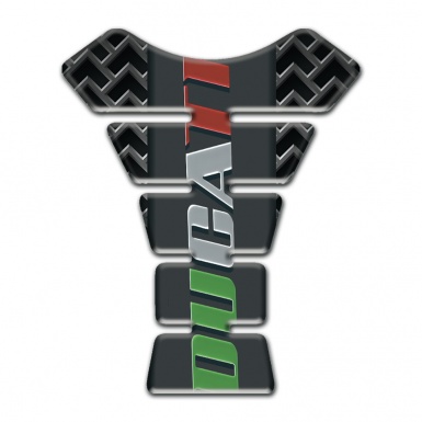 Ducati Tank Pad Motorbike Gray Grid Base and Colorful Logo 
