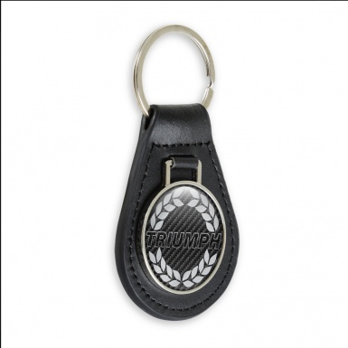 Triumph Key Fob Leather Dark Carbon Laurel Edition