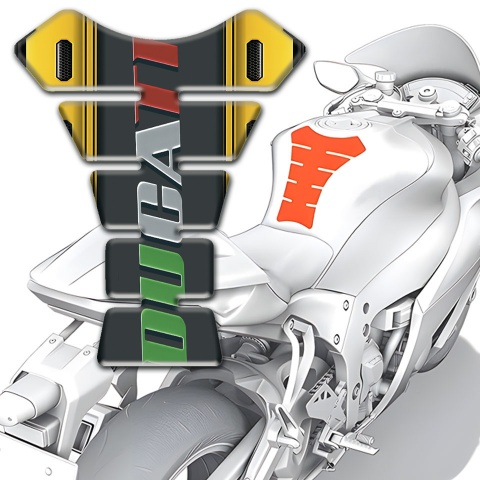 Ducati Tank Protector Yellow Element Base and Colorful Logo Style 