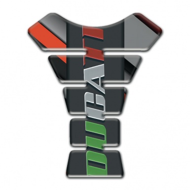 Ducati  Tank Pad Motorbike Orange Gray Diagonal Patterns Design 