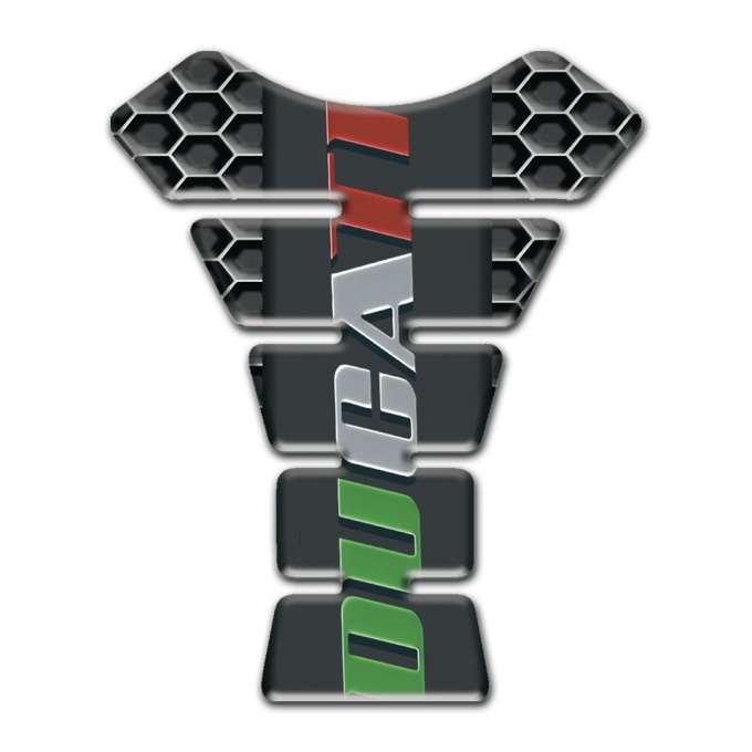 Ducati Tank Guard Pads Honeycomb Base Style Colorful Logo 