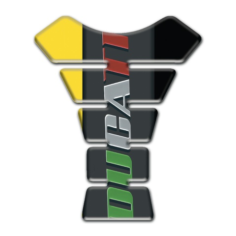 Ducati Tank Pad Protector Yellow Black halves with Colorful Logo Style 