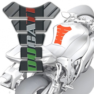 Ducati Tank Protector Gray Diagonal patterns Design with Colorful Logo 